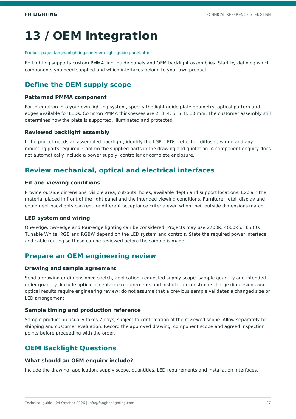 Technical guide page