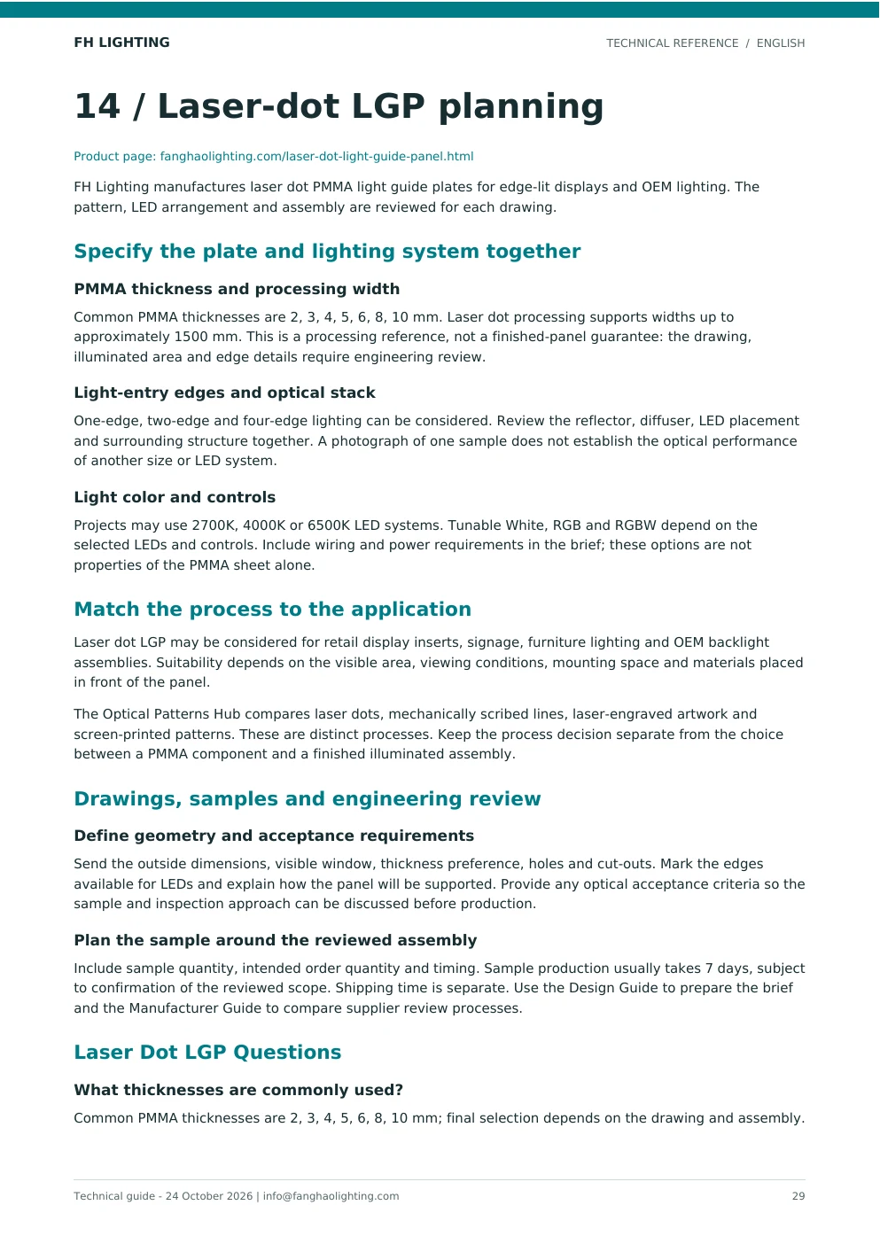 Technical guide page
