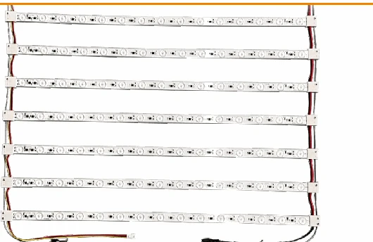 RGB LED backlight bar array with connected wiring